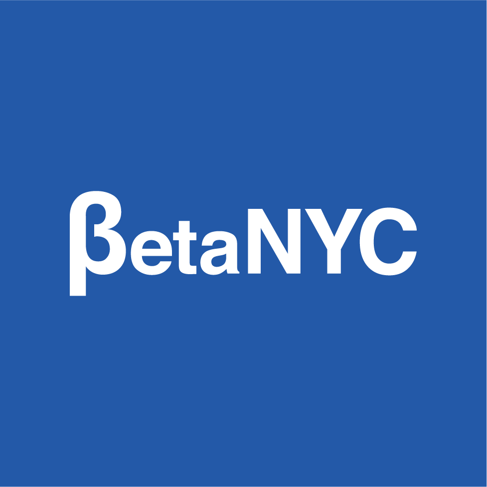 Dark blue graphic w white logo that reads BetaNYC