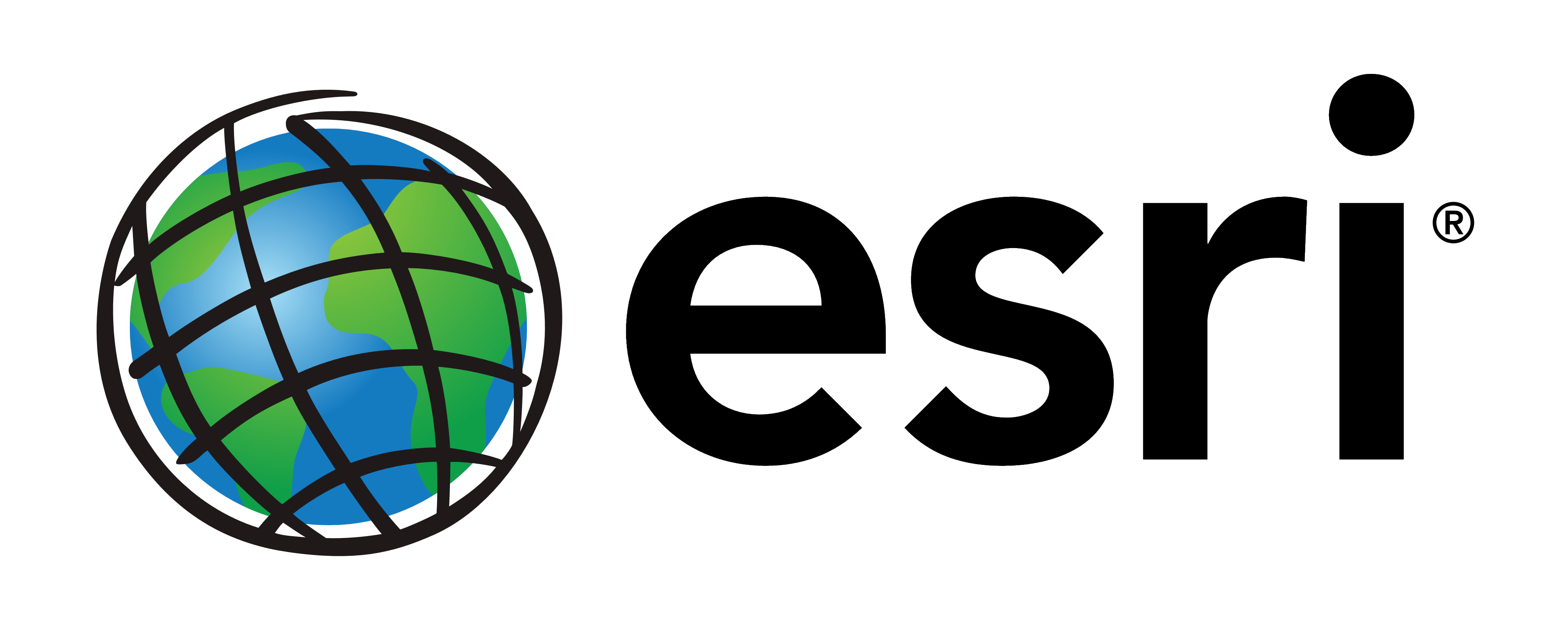 Graphic logo with an icon of the globe and text that says esri