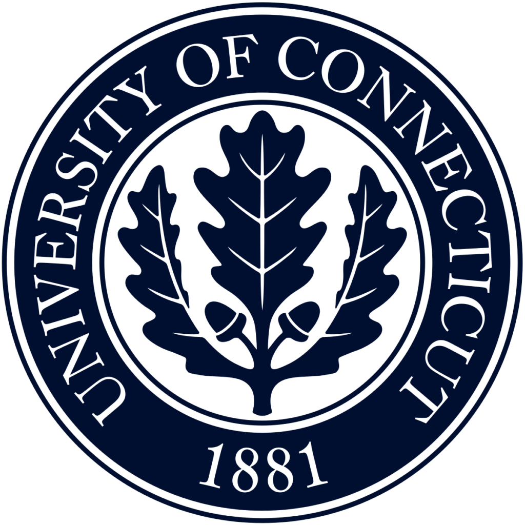 Logo that says University of Connecticut 1881